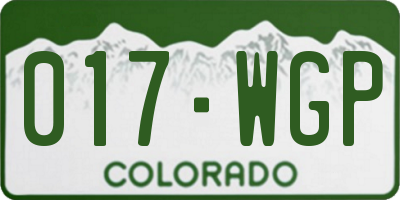 CO license plate 017WGP