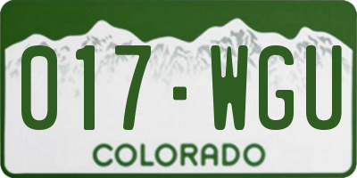 CO license plate 017WGU