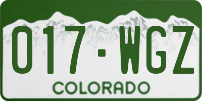 CO license plate 017WGZ