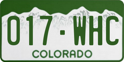 CO license plate 017WHC