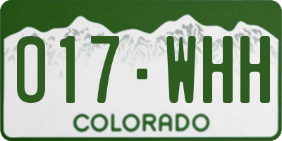 CO license plate 017WHH