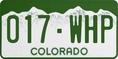 CO license plate 017WHP