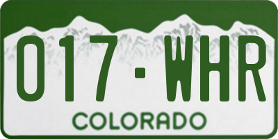 CO license plate 017WHR