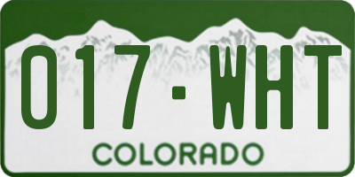 CO license plate 017WHT