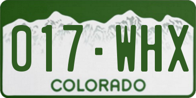 CO license plate 017WHX