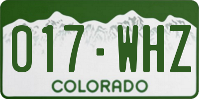 CO license plate 017WHZ