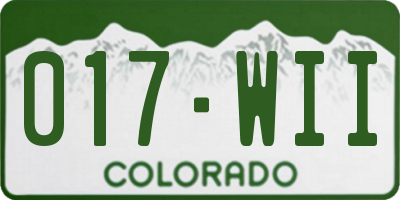 CO license plate 017WII
