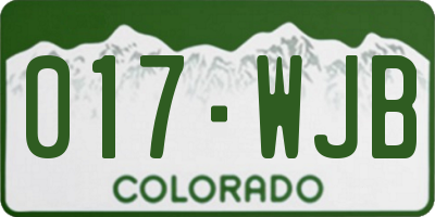 CO license plate 017WJB