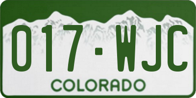 CO license plate 017WJC