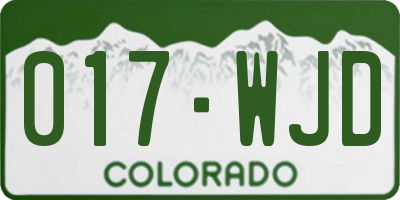 CO license plate 017WJD