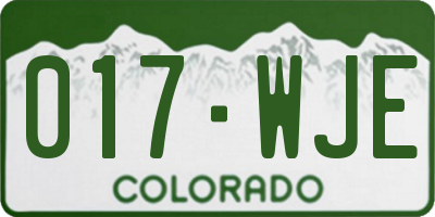 CO license plate 017WJE