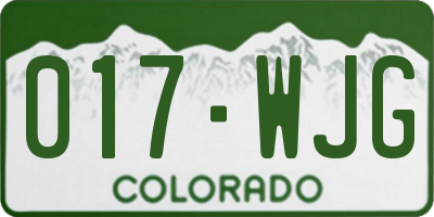 CO license plate 017WJG