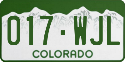 CO license plate 017WJL