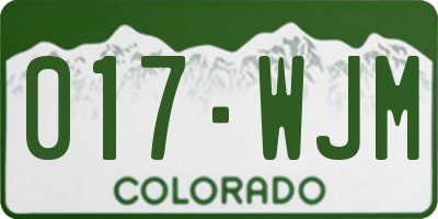 CO license plate 017WJM