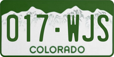 CO license plate 017WJS