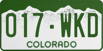 CO license plate 017WKD