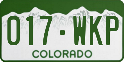 CO license plate 017WKP