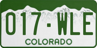 CO license plate 017WLE