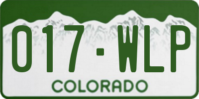 CO license plate 017WLP
