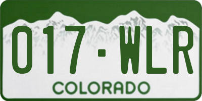 CO license plate 017WLR