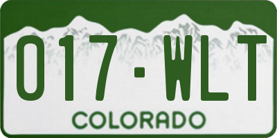 CO license plate 017WLT