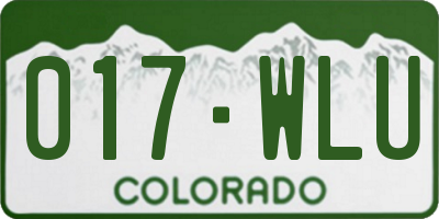 CO license plate 017WLU