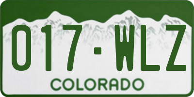 CO license plate 017WLZ