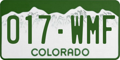 CO license plate 017WMF