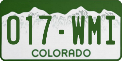 CO license plate 017WMI