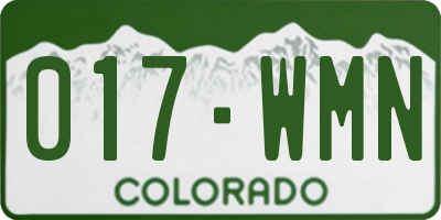 CO license plate 017WMN