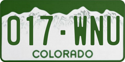 CO license plate 017WNU