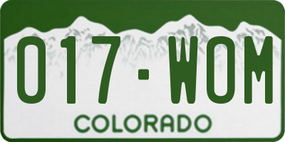 CO license plate 017WOM