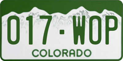 CO license plate 017WOP