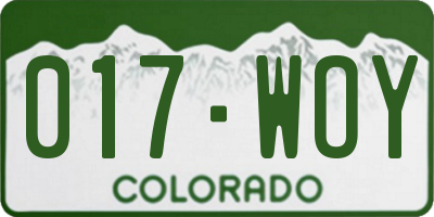 CO license plate 017WOY