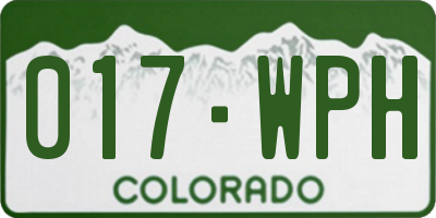 CO license plate 017WPH