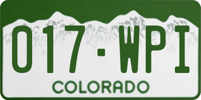 CO license plate 017WPI