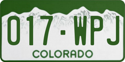 CO license plate 017WPJ