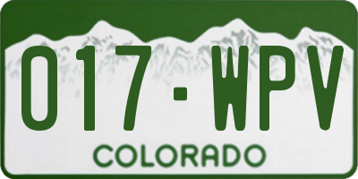 CO license plate 017WPV