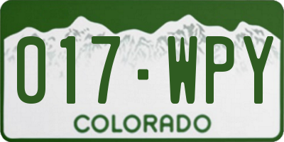 CO license plate 017WPY