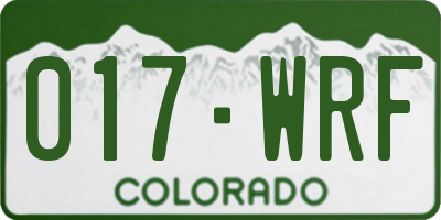 CO license plate 017WRF