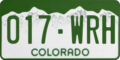 CO license plate 017WRH