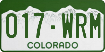 CO license plate 017WRM