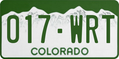 CO license plate 017WRT