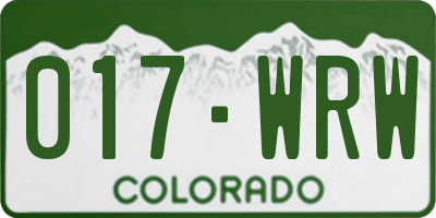 CO license plate 017WRW