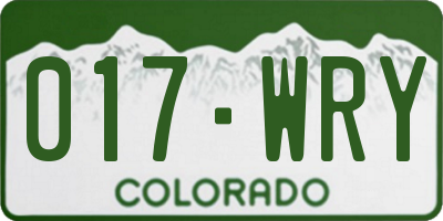 CO license plate 017WRY