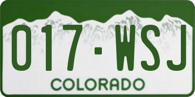 CO license plate 017WSJ