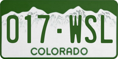 CO license plate 017WSL