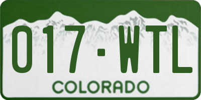 CO license plate 017WTL