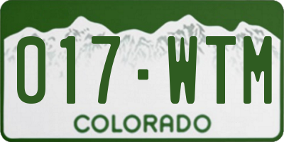 CO license plate 017WTM