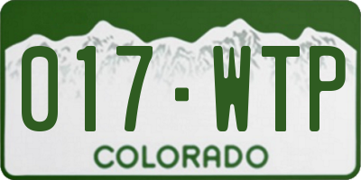 CO license plate 017WTP